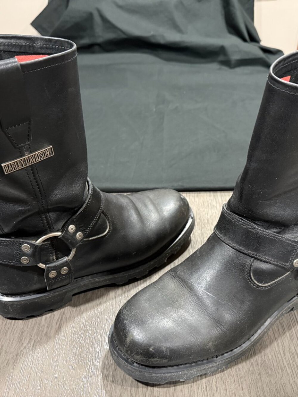Harley-Davidson Ransom D91294 Harness Motorcycle Boots Men 10 Black Leather Zip